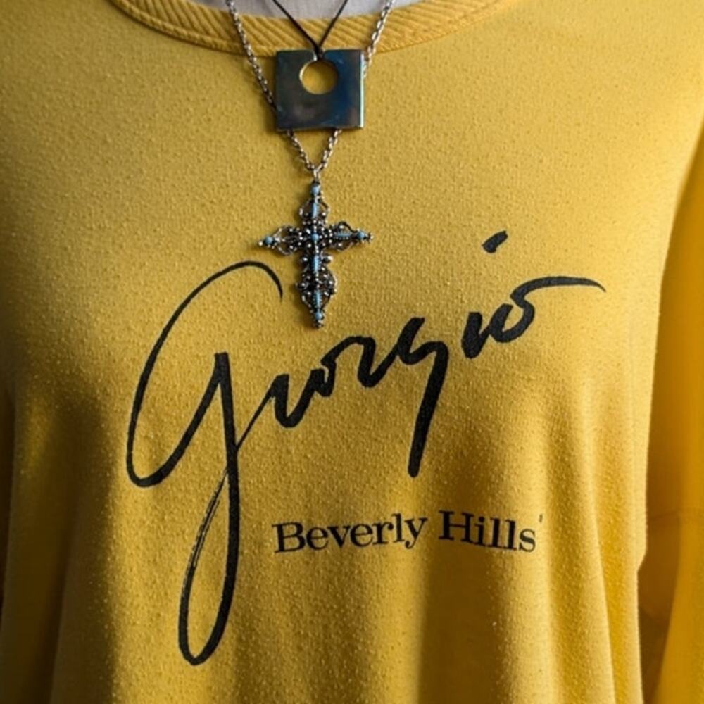 Vintage Yellow Giorgio Beverly Hills Crewneck Sweater - Picture 3 of 6